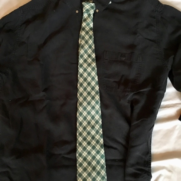 Italian linen necktie in green plaid - Picture 4 of 5